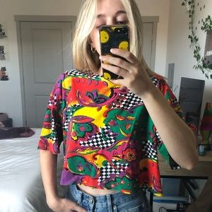 Colorful/Checkered Cropped Shirt